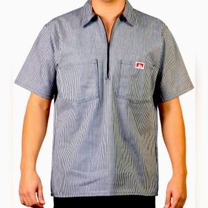 Ben Davis Striped half zip work shirt